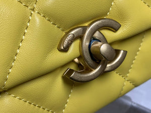 Chanel AS3206 Small Flap bag lambskin gold Yellow - Default Title - View 3