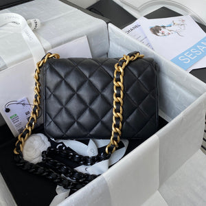 Chanel Small Flap Bag Lambskin Gold-Tone Metal AS3206 Black - Default Title - View 2