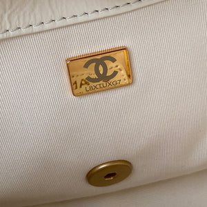 Chanel Small Flap Bag Lambskin Gold-Tone Metal AS3206 White - Default Title - View 9
