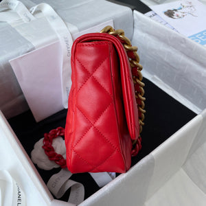 Chanel Small Flap Bag Lambskin Gold-Tone Metal AS3206 Red - Default Title - View 5