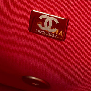 Chanel Small Flap Bag Lambskin Gold-Tone Metal AS3206 Red - Default Title - View 9