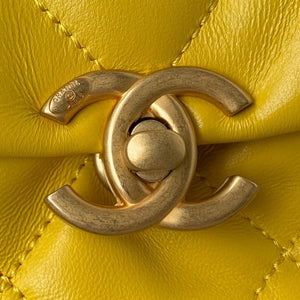 Chanel Small Flap Bag Lambskin Gold-Tone Metal AS3206 Yellow - Default Title - View 3