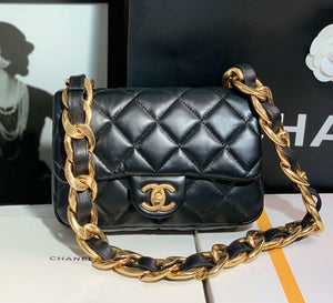 Chanel AS3214 Small Flap Bag Lambskin Gold-Tone Metal Black - Default Title - View 1