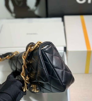 Chanel AS3214 Small Flap Bag Lambskin Gold-Tone Metal Black - Default Title - View 6