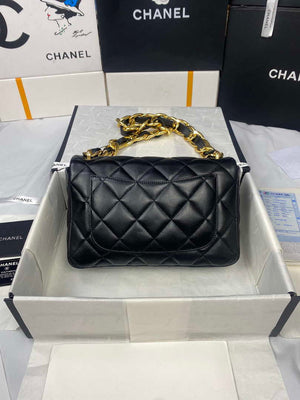 Chanel AS3215 Large Flap Bag Lambskin Gold-Tone Metal Black - Default Title - View 2