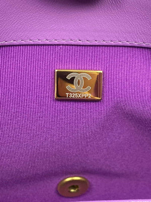 Chanel AS3215 Large Flap Bag Lambskin Gold-Tone Metal Purple - Default Title - View 9