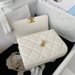 Chanel Mini Flap Bag Lambskin AS3239 white - Default Title - View 7