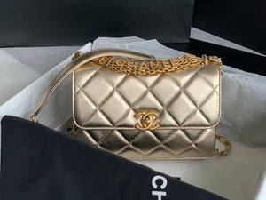 Chanel Small Flap Bag Lambskin AS3240 Gold - Default Title - View 1