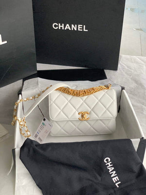 Chanel Small Flap Bag Lambskin AS3240 white - Default Title - View 2
