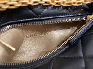 Chanel AS3242 Small Hobo Bag Lambskin Strass Gold-Tone Metal Black - Default Title - View 9