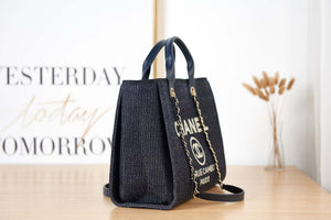 Chanel AS3257 Small Shopping Bag Mixed Fibers Calfskin & Gold-Tone Metal CC8010 - Default Title - View 3