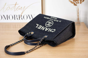 Chanel AS3257 Small Shopping Bag Mixed Fibers Calfskin & Gold-Tone Metal CC8010 - Default Title - View 5