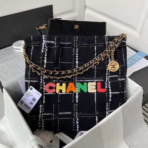 Chanel 22 Handbag Gold-Tone Metal AS3260 Black - Default Title - View 1