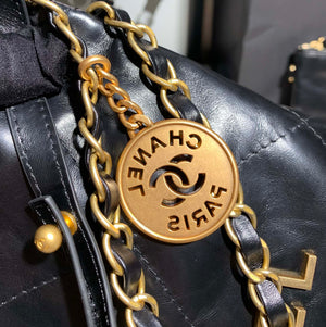 Chanel AS3260 22 Mini Handbag Calfskin Black with Gold A85 - Default Title - View 5