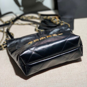Chanel AS3260 22 Mini Handbag Calfskin Black with Gold A85 - Default Title - View 6