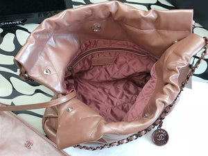 Chanel AS3260 22 Small Handbag Metallic Calfskin Pink Metal - Default Title - View 9