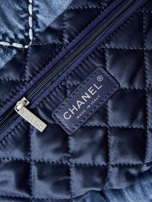 Chanel AS3260 22 Small Handbag Silver Tone-Metal Canvas Blue Denim - Default Title - View 8