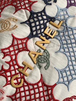 Chanel AS3261 22 Bag Lace Patchwork & Gold-Tone Metal Multicolour - Default Title - View 6