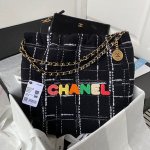 Chanel 22 Handbag Gold-Tone Metal AS3261 Black - Default Title - View 1