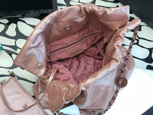Chanel 22 Handbag Shiny Calfskin AS3261 Pink Gold Metal - Default Title - View 8