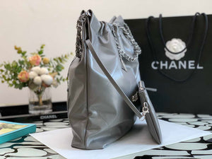 Chanel 22 Handbag Metallic Calfskin AS3261 Gray Metal - Default Title - View 5