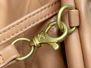 Chanel 22 Handbag Shiny Calfskin AS3261 Camel Gold-Tone Metal - Default Title - View 6