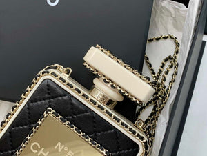 Chanel AS3264 Evening Bag Lambskin Plexi gold Black - Default Title - View 5