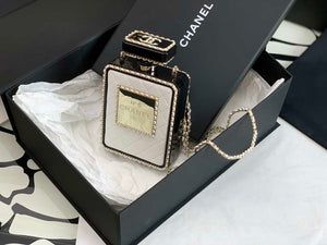 Chanel AS3264 Evening Bag Lambskin Plexi gold Black and White - Default Title - View 3