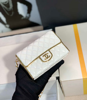 Chanel AS3308 Small Evening Bag 22A Limited Edition White Lambskin Gold - Default Title - View 4