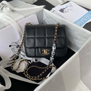 Chanel AS3330 Mini Flap 17cm Bag Black Lambskin - Default Title - View 1