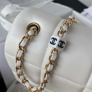 Chanel AS3331 Small Flap 19cm Bag White Lambskin Gold - Default Title - View 5