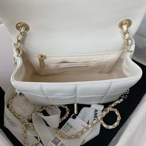 Chanel AS3331 Small Flap 19cm Bag White Lambskin Gold - Default Title - View 7