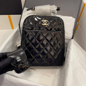Chanel AS3332 Backpack Shiny Calfskin Bag Black - Default Title - View 1