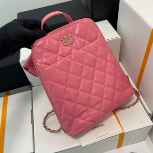 Chanel AS3332 Backpack Shiny Calfskin Bag Pink - Default Title - View 2