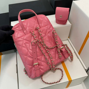 Chanel AS3332 Backpack Shiny Calfskin Bag Pink - Default Title - View 6