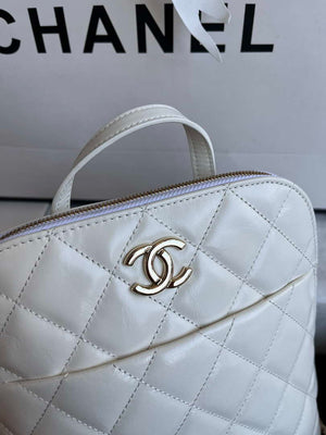 Chanel AS3332 Backpack Shiny Calfskin Bag White - Default Title - View 5