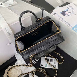Chanel AS3344 Small Vanity Case Calfskin & Gold-Tone Metal Black - Default Title - View 8