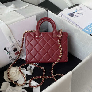 Chanel AS3344 Small Vanity Case Calfskin & Gold-Tone Metal Wine Red - Default Title - View 2