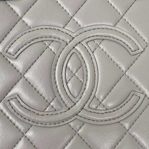 Chanel AS3345 Vanity Case Calfskin & Gold-Tone Metal Gray - Default Title - View 3