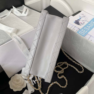 Chanel AS3345 Vanity Case Calfskin & Gold-Tone Metal Gray - Default Title - View 7