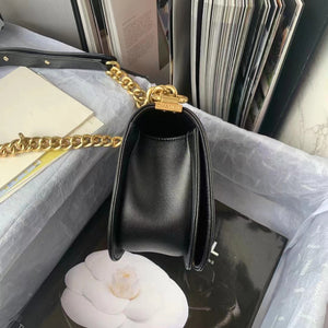 Chanel Small BOY CHANEL Messenger Bag AS3350 Lambskin Black - Default Title - View 4