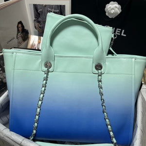 Chanel AS3351 Shopping Bag Shaded Calfskin & Silver-Tone Metal Blue & Light Blue - Default Title - View 2