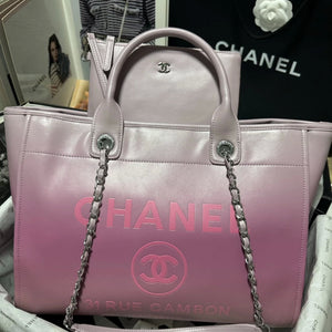 Chanel AS3351 Shopping Bag Shaded Calfskin & Silver-Tone Metal Purple & Light Pink - Default Title - View 1