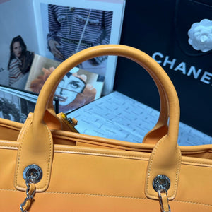 Chanel AS3351 Shopping Bag Shaded Calfskin & Silver-Tone Metal Orange Coral & Pink - Default Title - View 8
