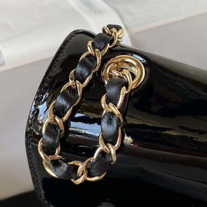 Chanel AS3356 Flap 23FW Patent leather Camellia Black - Default Title - View 9