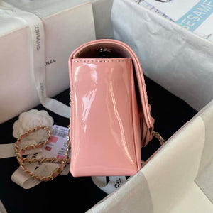 Chanel AS3356 Flap 23FW Patent leather Camellia Pink - Default Title - View 5