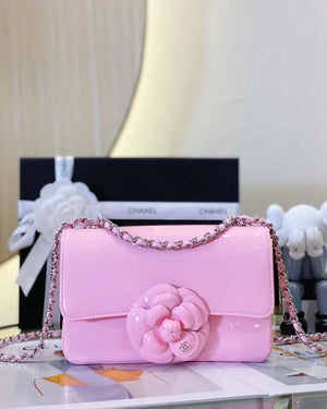 Chanel AS3356 Mini Flap 18cm Patent leather Camellia Pink - Default Title - View 1