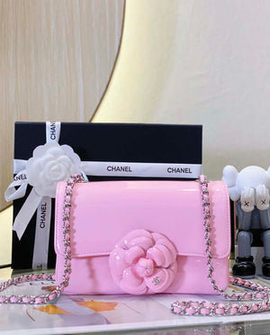 Chanel AS3356 Mini Flap 18cm Patent leather Camellia Pink - Default Title - View 2