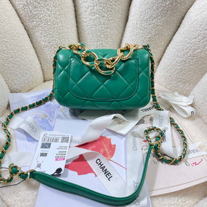 Chanel AS3365 Mini Flap Bag 17cm Lambskin Green - Default Title - View 3