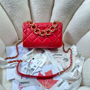Chanel AS3366 Flap Bag 20cm Lambskin Red - Default Title - View 2